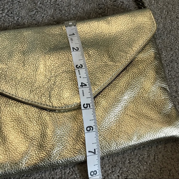 🌸 J. Crew Leather Envelope Bag / Clutch in Gold - Picture 10 of 12